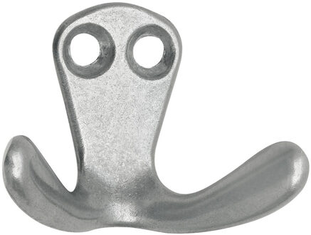 Kapstokhaak - zilverkleurig - aluminium - 2,2 x 3,3 cm - wandhaak - jashaak