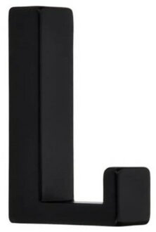 Kapstokhaak - zwart - 4 x 6,1 cm - metaal - enkele haak - modern - jashaken - kapstok haak