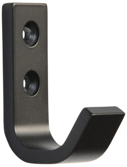 Kapstokhaak - zwart - aluminium - 5,4 x 3,7 cm - haakje
