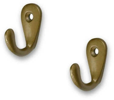 Kapstokhaken - 1x stuks - mat goudkleurig - luxe kwaliteit - 3,5 x 2,7 cm - garderobe haakjes