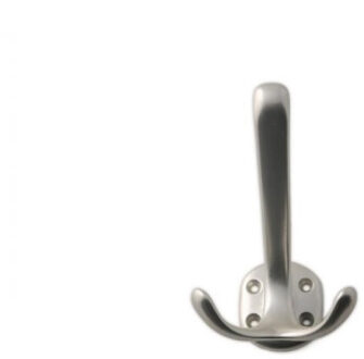 Kapstokhaken - dubbele haak - aluminium - 11cm - wandhaak - jashaak