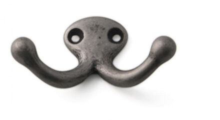 Kapstokhaken luxe - dubbele haak - aluminium - tin - 4 x 7 cm - ophang haken - jashaken