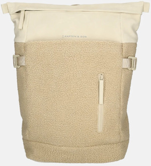Kapten & Son Aarhus laptoprugzak teddy fleece Beige - No Size