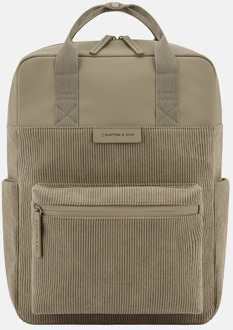 Kapten & Son Bergen Pro Corduroy rugzak 15 inch khaki Groen