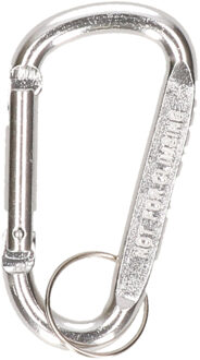 Karabijnhaak metaal zilver 8 cm