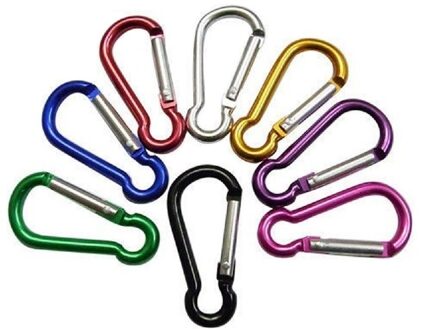Karabijnhaken - 16x stuks - gekleurd - mini - carabiners