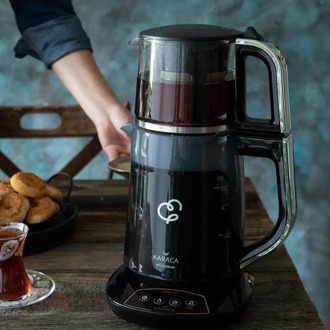 Karaca Çaysever Talking Tea Machine-silver-1,5L with water tank-1700W-with automatic warm-up and formula cooking