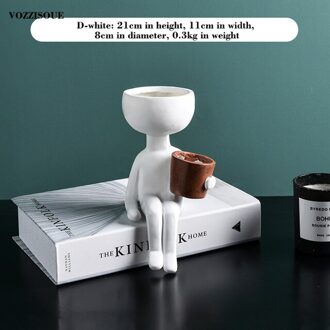 Karakter Portret Bloempot Desktop Vaas Hars Vetplanten Planten Pot Abstract Menselijk Gezicht Bloempot Thuis Micro Landschap Decor roos