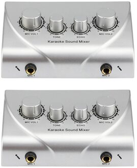 Karaoke Machine Professionele Sound Mixer Echo Mixer Digitale Audio Sound Audio Systeem Apparaten Zilver