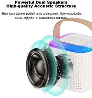 Karaoke Machine with Wireless Microphone Portable for Adults & Kids BT Karaoke Speaker RGB Lights Speaker Supports TF Card Type-C Headphone Auxin Monitoring for Party Meeting