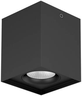 Kardanus LED plafondlamp, 9x9cm, zwart zwart, helder