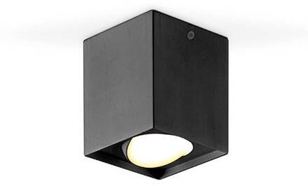 Kardanus LED plafondlamp, 9x9cm, zwart zwart, helder