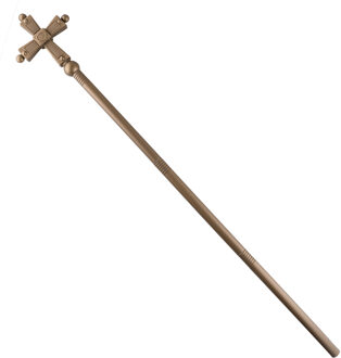 Kardinaalsstaf Met Kruis 4-delig (114cm) Goud - Brons