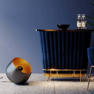 Kare Apollon vloerlamp, zwart, Ø 50 cm