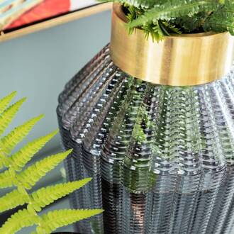 Kare Barfly vaas, grijs, glas, hoogte 30 cm, mondgeblazen