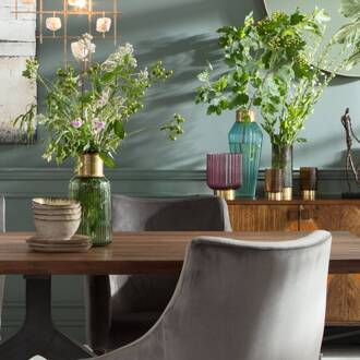 Kare Barfly vaas, groen, glas, hoogte 30 cm, mondgeblazen