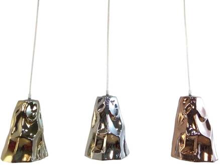 Kare Crumble Dining Tricolore hanglamp 99cm lang chroom, koper, goud