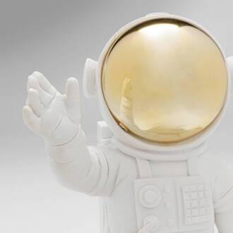 Kare decoratief beeldje Welkom Astronaut, hoogte 27 cm, wit wit, goud