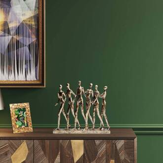 Kare decoratief figuur hand in hand, goudkleurig, hoogte 27 cm