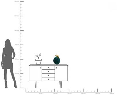 Kare decoratieve doos Kameleon, hoogte 34 cm, donkergroen, goud