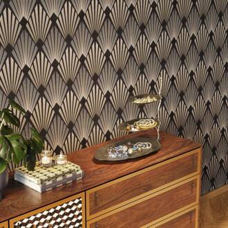 Kare Etagere Blad, aluminium, vernikkeld, hoogte 46 cm