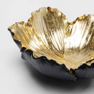 Kare Flower Bloom decoratieve kom, zwart/goud, handgemaakt zwart, goud