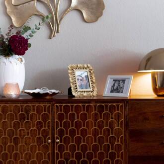 Kare fotolijst Ginkgo, 10 x 15 cm, polyresin, goudkleurig