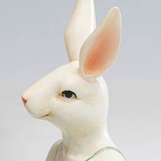 Kare Girl Rabbit tafellamp van polyresin wit, lichtgroen