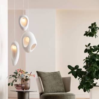 Kare hanglamp Soul Dining, wit, gips, 53 cm, G9