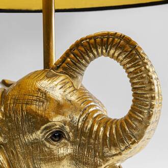 Kare Happy Elefant tafellamp met kap goud, zwart