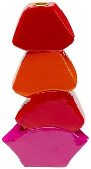 Kare Kandelaar Lips, hoogte 30 cm, polyresin, rood rood, oranje, roze