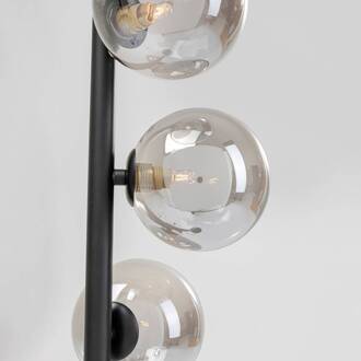 Kare Scala Balls vloerlamp, 6-lamps, marmeren voet, grijs zwart, rookgrijs