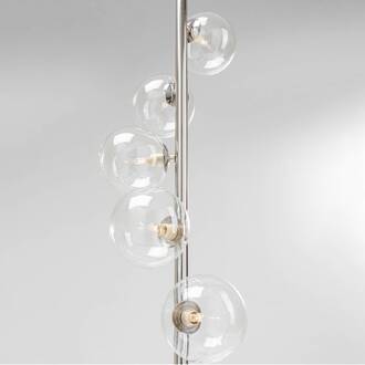 Kare Scala Balls vloerlamp, 6-lamps, zilver zilver, helder