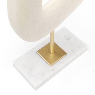 Kare Soft Shape decoratief object, hoge vorm, wit, gegoten steen crèmewit, goud, wit