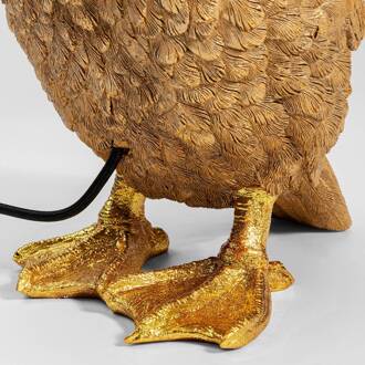 Kare tafellamp Animal Duck met stoffen kap zwart, goud