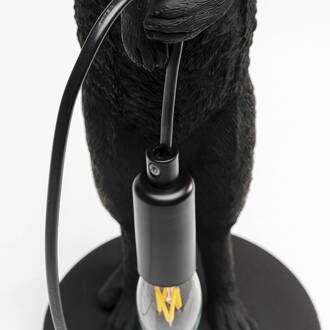 Kare tafellamp Animal Meerkat, zwart, 50 cm, E14