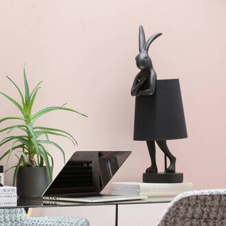 Kare tafellamp Animal Rabbit, zwart/goud, 68 cm, E14 zwart, goud