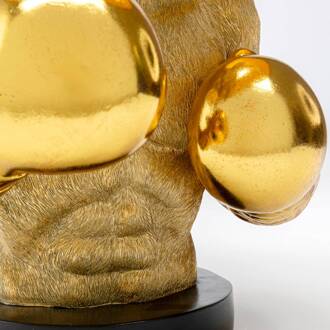 Kare tafellamp Boxer Bull, zwart/goud, 53 cm, E27 goud, zwart