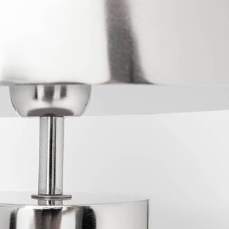 Kare tafellamp Loungy, chroom, staal, hoogte 38 cm