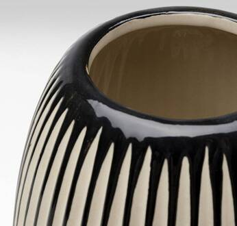 Kare Vaas Calabria, blauw/beige, porselein, handgemaakt beige, blauw