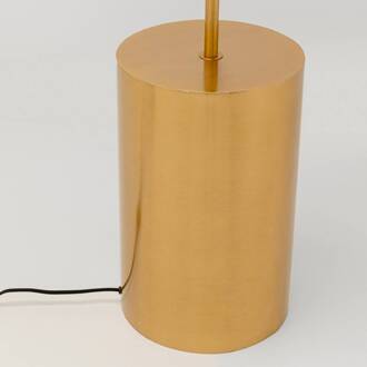 Kare vloerlamp Loungy, goudkleurig, metaal, 160 cm, E27
