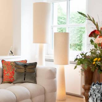 Kare vloerlamp Marleen, beige, linnen, 130 cm, E27