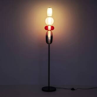 Kare vloerlamp Sugar, veelkleurig, glas, 150 cm, G9