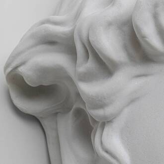 Kare wandobject Apollo, polyresin, gelakt, wit, goud