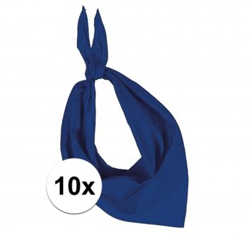 Kariban 10x Zakdoek bandana kobalt blauw - hoofddoekjes