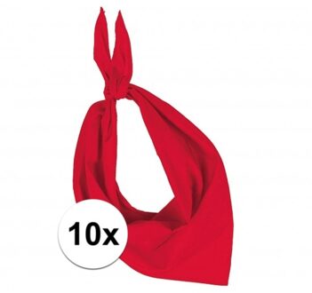 Kariban 10x Zakdoek bandana rood - hoofddoekjes