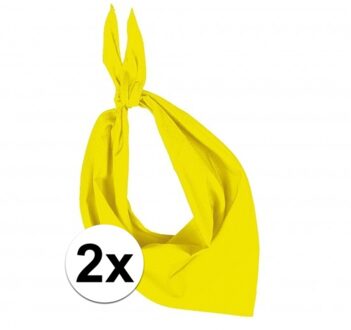 Kariban 2x Zakdoek bandana geel - hoofddoekjes