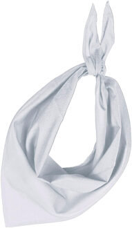 Kariban Bandana/hals zakdoek - 1x - wit - voor kind en volwassenen - polyester/katoen