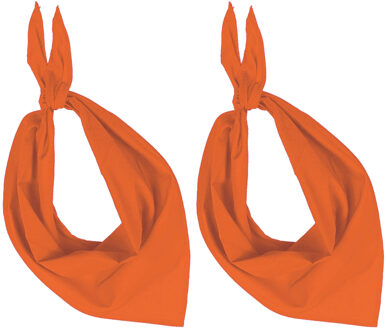Kariban Bandana/hals zakdoek - 2x - oranje - voor kind en volwassenen - polyester/katoen