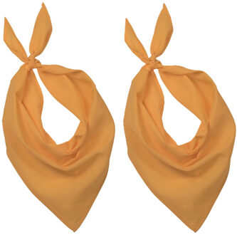 Kariban Bandana/hals zakdoek - 5x - geel - voor kind en volwassenen - polyester/katoen